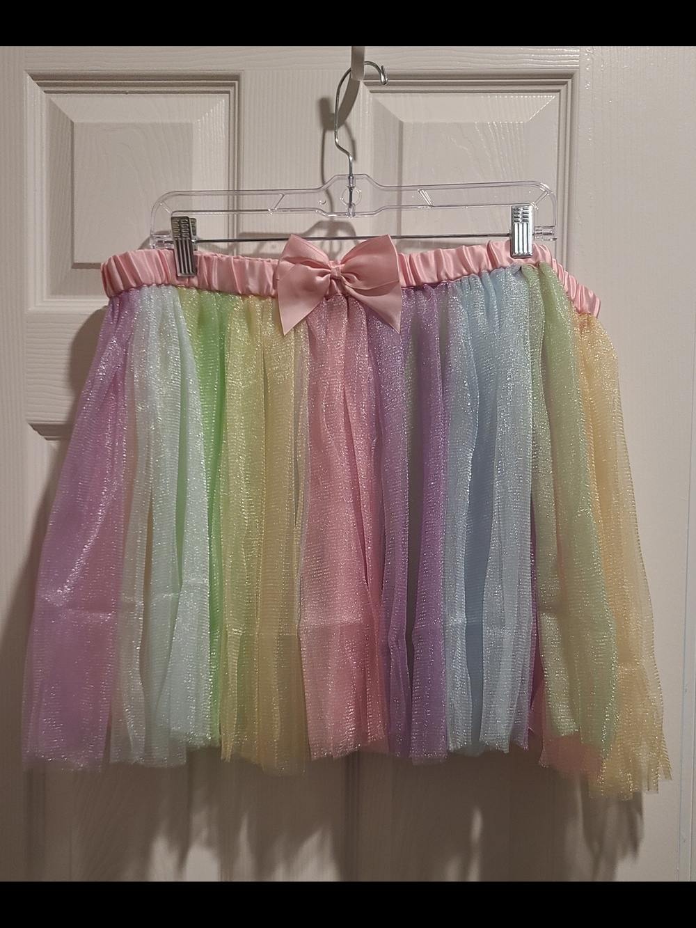 NWOT Hot Topic Sweet Society - Plus Size Pastel Rainbow Tulle Skirt w/ Satin Bow